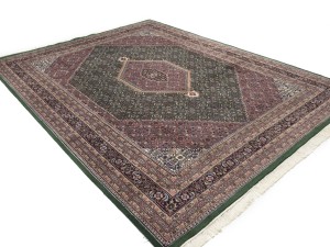 Green Floral Tribal 9X12 Indo-Bidjar Oriental Rug