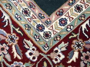 Dark Green Vintage Floral Tribal 9X12 Indo-Kashan Oriental Rug