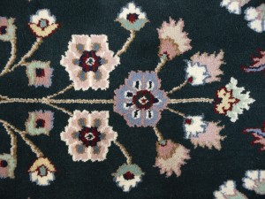 Dark Green Vintage Floral Tribal 9X12 Indo-Kashan Oriental Rug