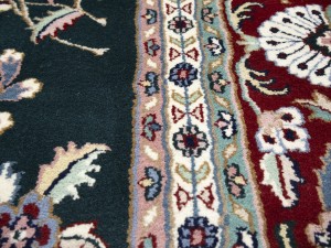 Dark Green Vintage Floral Tribal 9X12 Indo-Kashan Oriental Rug