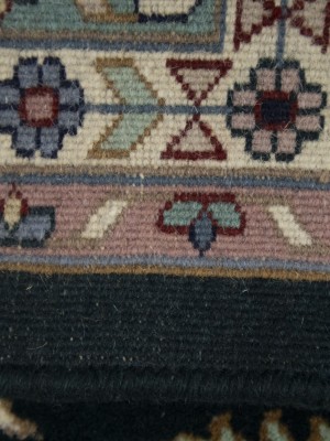 Dark Green Vintage Floral Tribal 9X12 Indo-Kashan Oriental Rug