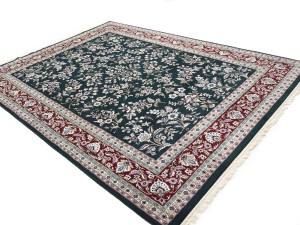 Dark Green Vintage Floral Tribal 9X12 Indo-Kashan Oriental Rug