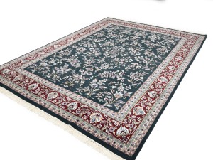 Dark Green Vintage Floral Tribal 9X12 Indo-Kashan Oriental Rug