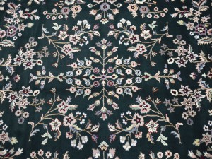 Dark Green Vintage Floral Tribal 9X12 Indo-Kashan Oriental Rug