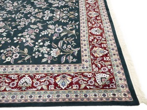 Dark Green Vintage Floral Tribal 9X12 Indo-Kashan Oriental Rug