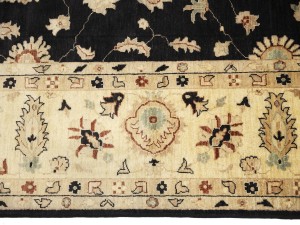 Black Floral Peshawar 9X12 Pakistan Oriental Rug