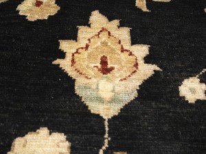 Black Floral Peshawar 9X12 Pakistan Oriental Rug
