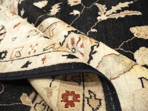 Black Floral Peshawar 9X12 Pakistan Oriental Rug