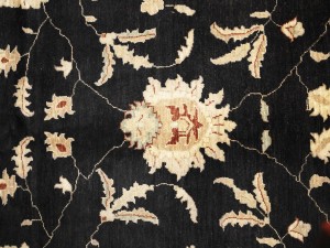 Black Floral Peshawar 9X12 Pakistan Oriental Rug