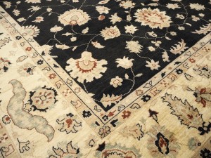 Black Floral Peshawar 9X12 Pakistan Oriental Rug