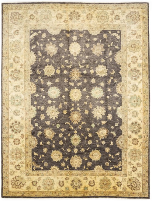 Dark Brown Floral Peshawar 9X11 Pakistan Oriental Rug