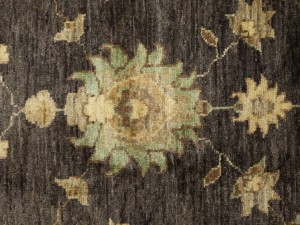 Dark Brown Floral Peshawar 9X11 Pakistan Oriental Rug