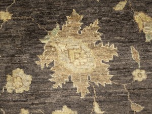 Dark Brown Floral Peshawar 9X11 Pakistan Oriental Rug