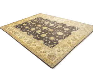 Dark Brown Floral Peshawar 9X11 Pakistan Oriental Rug