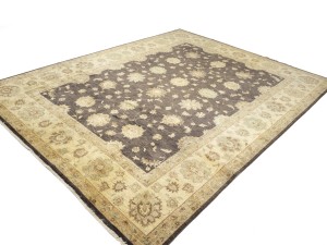 Dark Brown Floral Peshawar 9X11 Pakistan Oriental Rug