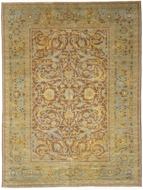 Rust Floral 9X12 Turkish Oushak Oriental Rug