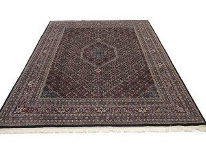 Black Floral Tribal 9X12 Indo-Bidjar Oriental Rug