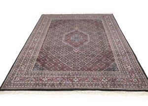 Black Floral Tribal 9X12 Indo-Bidjar Oriental Rug
