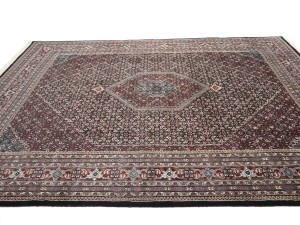 Black Floral Tribal 9X12 Indo-Bidjar Oriental Rug