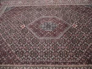 Black Floral Tribal 9X12 Indo-Bidjar Oriental Rug