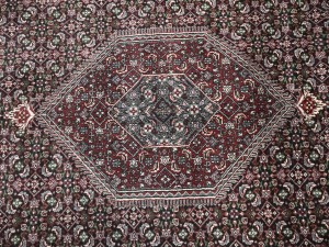 Black Floral Tribal 9X12 Indo-Bidjar Oriental Rug