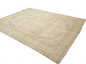 Antique Muted Floral 10X12 Distressed Vintage Oriental Rug