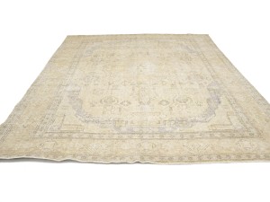 Antique Muted Floral 10X12 Distressed Vintage Oriental Rug
