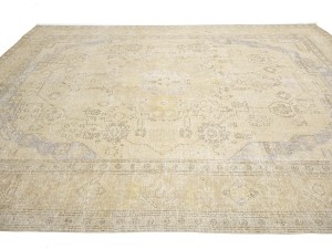 Antique Muted Floral 10X12 Distressed Vintage Oriental Rug
