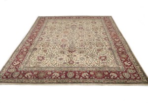 Semi Antique Floral Traditional 9X11'6 Vintage Oriental Rug