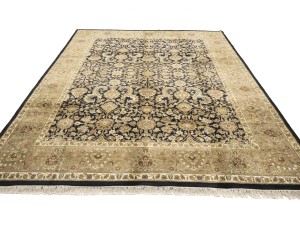 Black Floral Classic 9X12 Agra Jaipur Oriental Rug