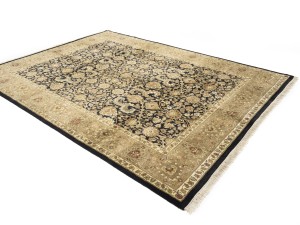 Black Floral Classic 9X12 Agra Jaipur Oriental Rug