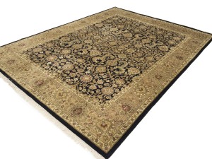 Black Floral Classic 9X12 Agra Jaipur Oriental Rug