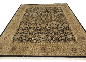 Black Floral Classic 9X12 Agra Jaipur Oriental Rug