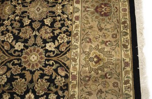 Black Floral Classic 9X12 Agra Jaipur Oriental Rug