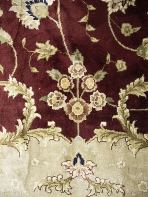 Maroon Red Floral Traditional 9X12 Vintage Oriental Rug