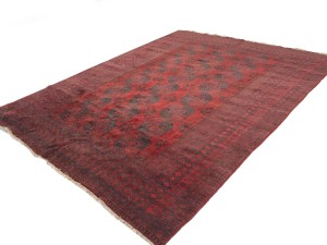 Red Floral Tribal 9'5X11'7 Afghan Herati Vintage Oriental Rug