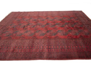 Red Floral Tribal 9'5X11'7 Afghan Herati Vintage Oriental Rug