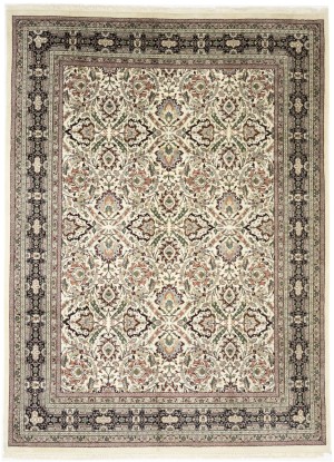 Cream Floral 9X12'5 Indo-Kashan Oriental Rug
