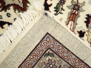 Cream Floral 9X12'5 Indo-Kashan Oriental Rug