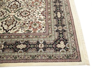 Cream Floral 9X12'5 Indo-Kashan Oriental Rug