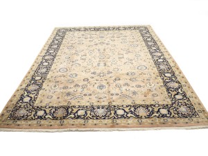 Light Salmon Floral 9X12 Indo-Kashan Vintage Oriental Rug