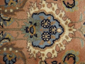 Light Salmon Floral 9X12 Indo-Kashan Vintage Oriental Rug