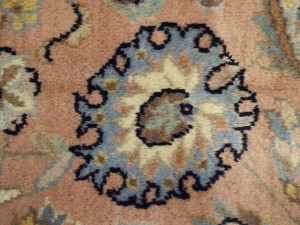 Light Salmon Floral 9X12 Indo-Kashan Vintage Oriental Rug