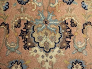 Light Salmon Floral 9X12 Indo-Kashan Vintage Oriental Rug