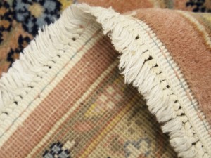 Light Salmon Floral 9X12 Indo-Kashan Vintage Oriental Rug
