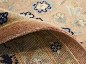 Light Salmon Floral 9X12 Indo-Kashan Vintage Oriental Rug