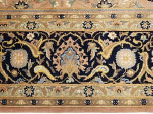 Light Salmon Floral 9X12 Indo-Kashan Vintage Oriental Rug