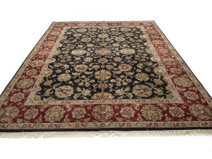 Black Floral Classic 9X12 Agra Jaipur Oriental Rug