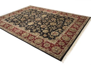 Black Floral Classic 9X12 Agra Jaipur Oriental Rug