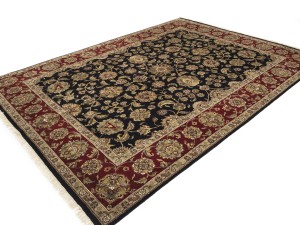 Black Floral Classic 9X12 Agra Jaipur Oriental Rug